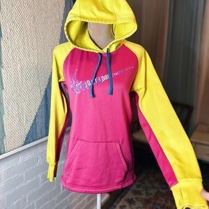 Nike Pink, Yellow and Blue Athletic Hoodie